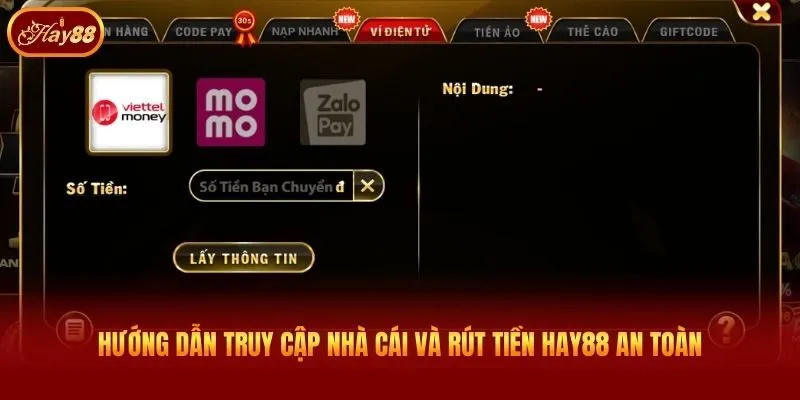 Hướng dẫn truy cập nhà cái và rút tiền Hay88 an toàn
