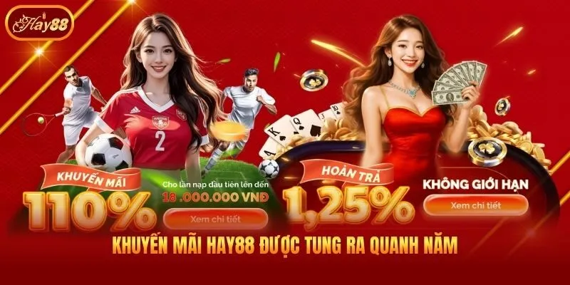 Khuyến mãi Hay88 được tung ra quanh năm